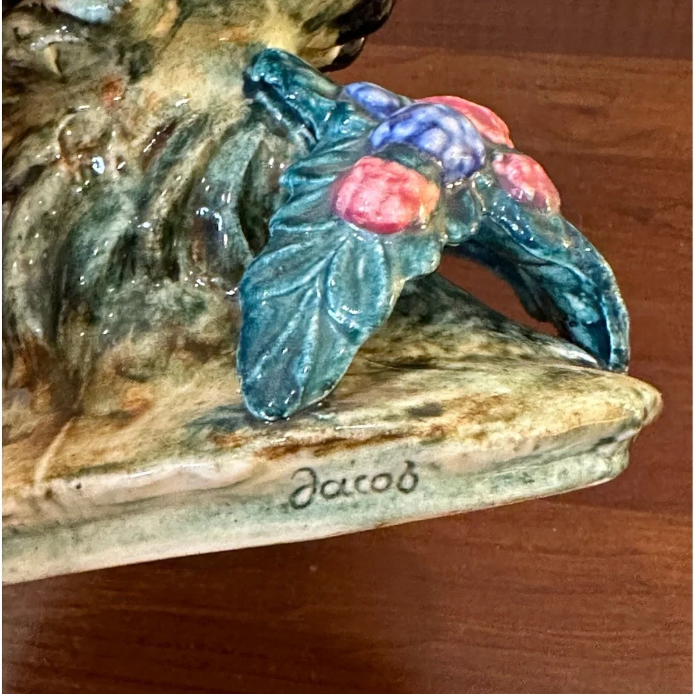 🌟3xHP🌟VTG 1950s Stangl Art Pottery Large Cockatoo Majolica Style Figurine USA - Picture 13 of 17